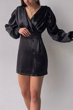 Shine Your Light Metallic Ruched Mini Dress