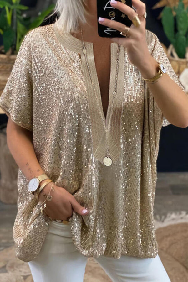 Sparkling Evening Sequin Loose Fit Top