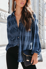 Open My Eyes Pleated Velvet Blouse