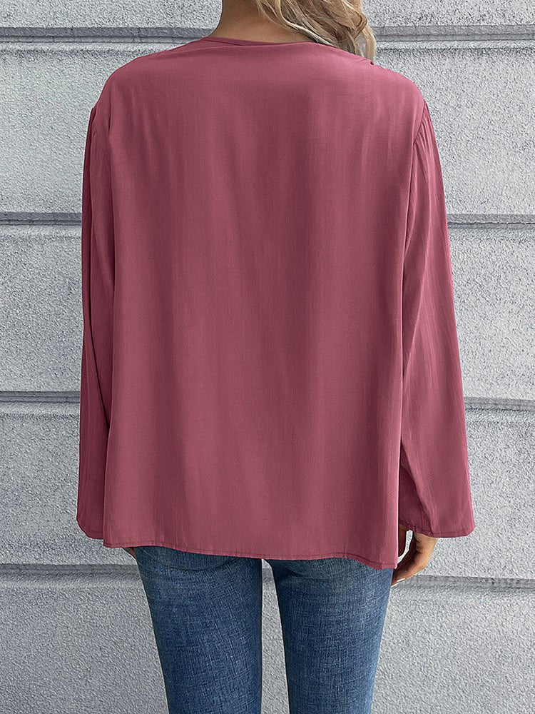 Women's Blouses Bohemian Casual Solid Blouse