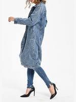 Women's Coats Denim Long Sleeve Single Breasted Coat