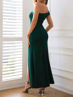 Women's Dresses One Shoulder Sexy Slit Midi Dress