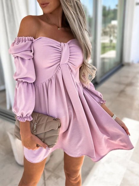 Women's Dresses One-Shoulder Short Sleeve Mini Dress