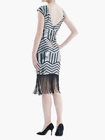 Women's Dresses Sequined Fringe Slim Fit Midi Dress