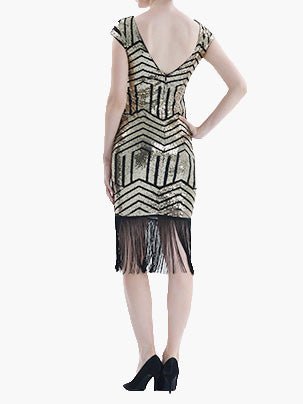 Women's Dresses Sequined Fringe Slim Fit Midi Dress