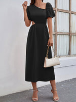 Women's Dresses Solid Waistless Puff Sleeve Midi Dress