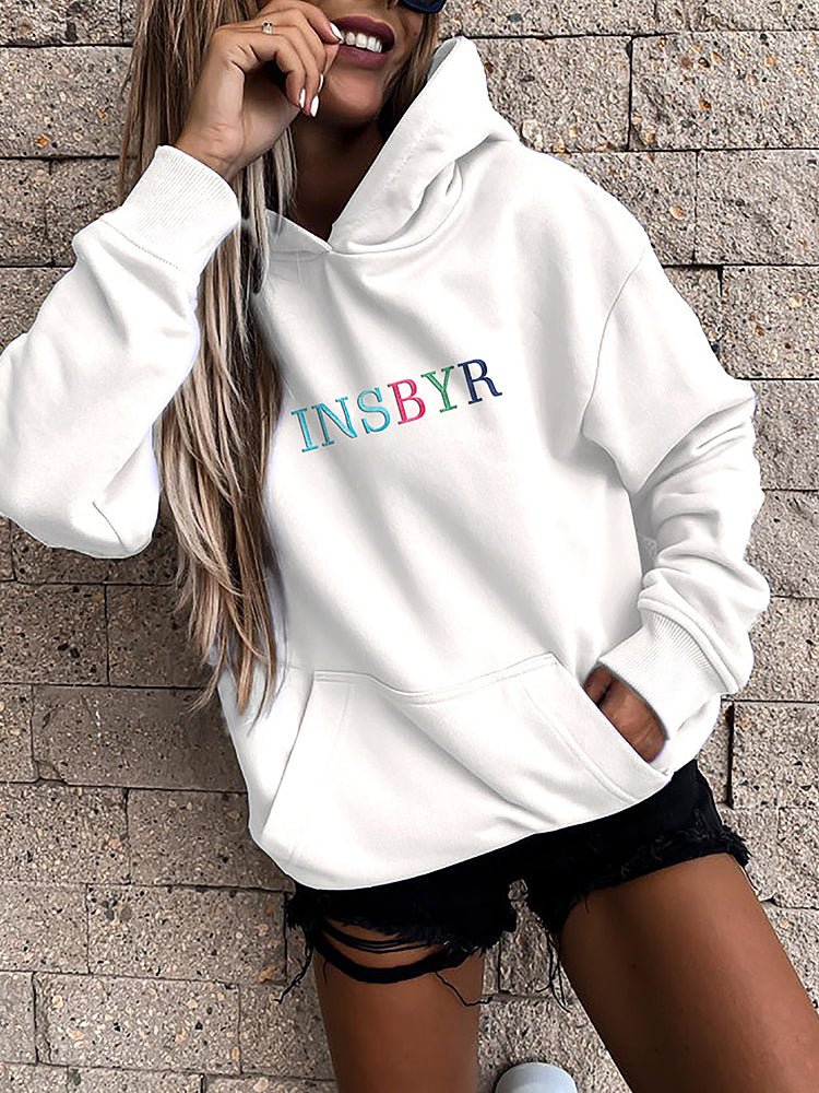 Women's Hoodies Letter Printing Long Sleeve Hoodie