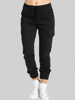 Women's Pants Casual Cargo Elastic Pocket Tethered Harem pants