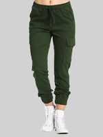 Women's Pants Casual Cargo Elastic Pocket Tethered Harem pants