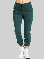 Women's Pants Casual Cargo Elastic Pocket Tethered Harem pants