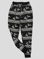 Women's Pants Elk Print Plus Velvet Belted Trousers