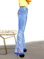 Women's Pants Embroidered Denim Flared Jeans