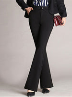 Women's Pants High Waist Pocket Straight Flared Trousers