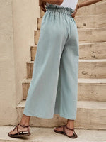 Women's Pants Loose Elastic Waist Tie Wide Leg Pants