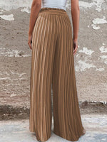 Women's Pants Pleated Tie High Waist Straight Wide Leg Pants