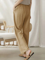 Women's Pants Solid Elastic Waist Wide Leg Pants