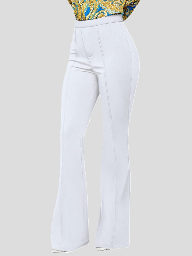 Women's Pants Solid Slim High Waist Flared Pants