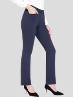 Women's Pants Solid Stretch Pocket High Waist Casual Flared Pants