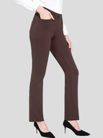 Women's Pants Solid Stretch Pocket High Waist Casual Flared Pants