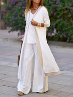 Women's Sets Casual Cardigan Sling Straight Pants Three-Piece Suit