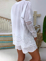 Women's Sets Lace Long Sleeve Shirt & Shorts Two-Piece Set