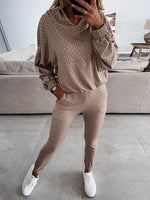 Women's Sets Printed Long Sleeve Hoodie & Pants Two-Piece Set