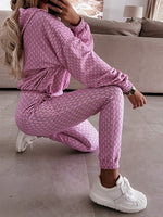 Women's Sets Printed Long Sleeve Hoodie & Pants Two-Piece Set