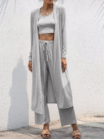 Women's Sets Vest Cardigan Wide Leg Pants Three Piece Set