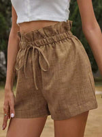 Women's Shorts High Waist Tie Loose Wide Leg Short