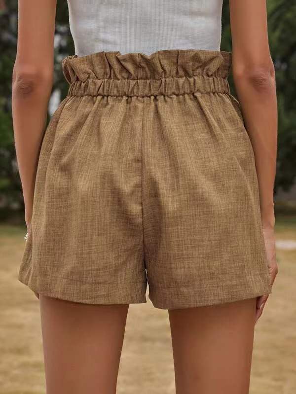 Women's Shorts High Waist Tie Loose Wide Leg Short