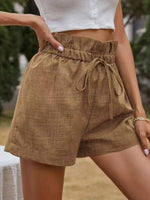 Women's Shorts High Waist Tie Loose Wide Leg Short