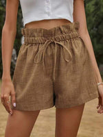 Women's Shorts High Waist Tie Loose Wide Leg Short