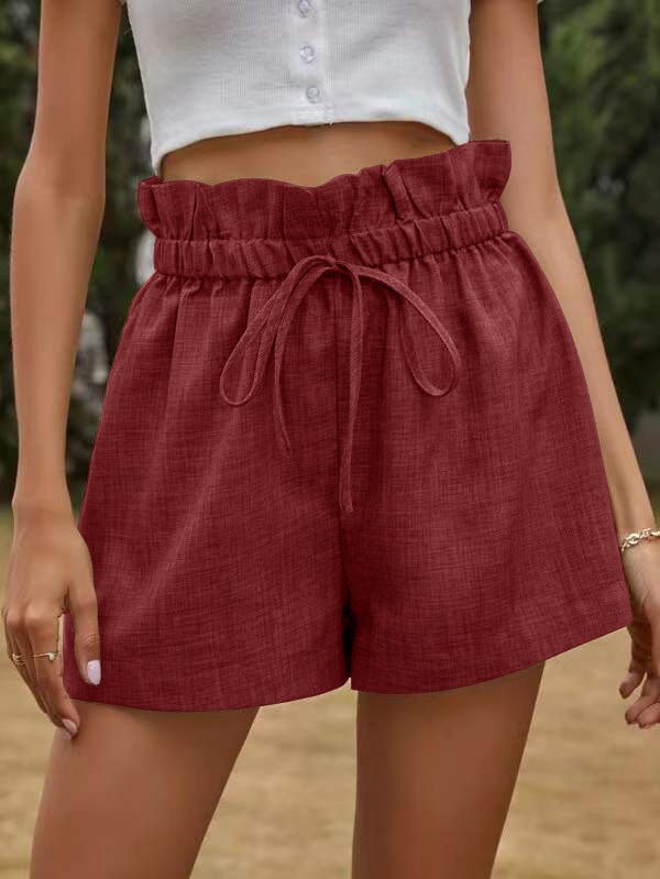 Women's Shorts Loose High Waist Lace Up Wide Leg Shorts