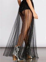 Women's Skirts Sheer Mesh Foil Stamping Skirt