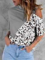 Women's T-Shirts Loose Round Neck Leopard Casual Short Sleeved T-Shirt