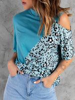 Women's T-Shirts Loose Round Neck Leopard Casual Short Sleeved T-Shirt