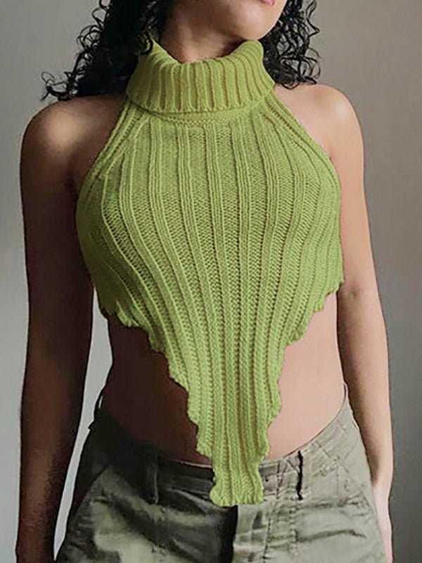 Women's Tank Tops  Knitted Solid Sleeveless Tank Top